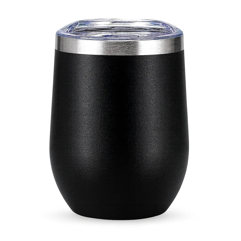 Copo Térmico Com Tampa Transparente 360mL Aço Inox Gelada ou Quente