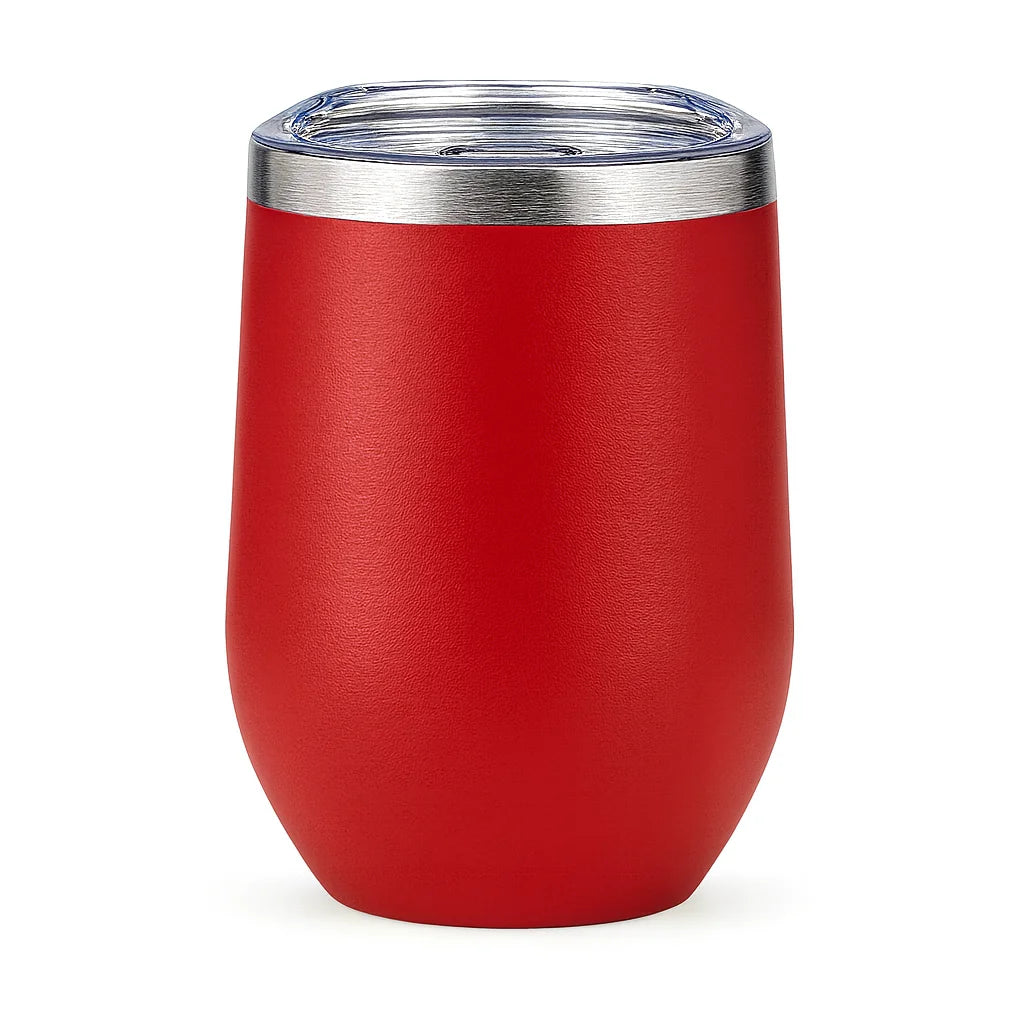 Copo Térmico Com Tampa Transparente 360mL Aço Inox Gelada ou Quente